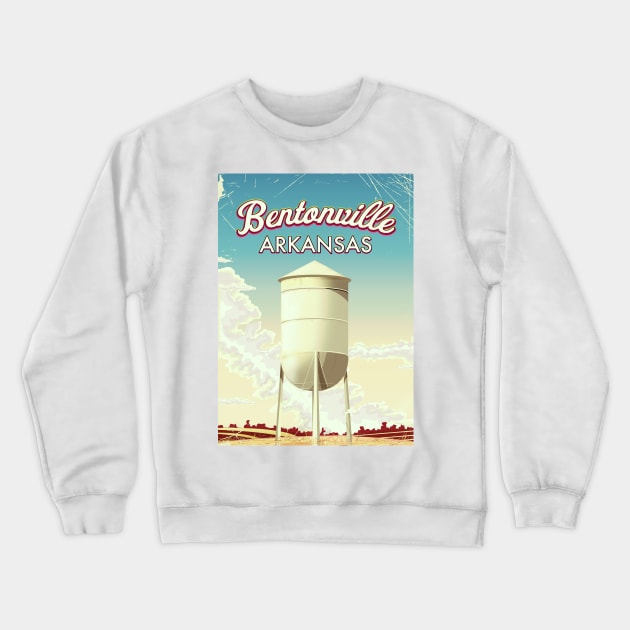 Bentonville, Arkansas travel poster Crewneck Sweatshirt by nickemporium1